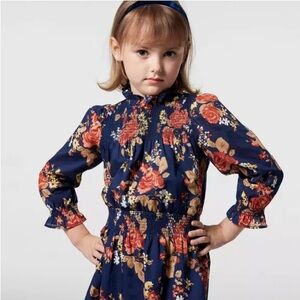 Janie and Jack Kids 12-18 months Adorable Navy Floral Boho Party Dress